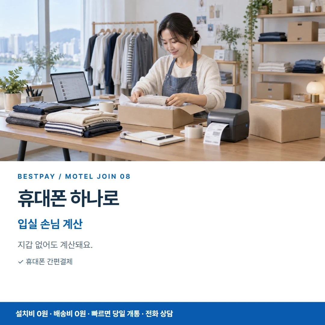 모텔 PG가입 · 휴대폰 하나로 입실 손님 계산 카드뉴스 8